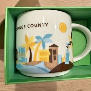 Starbucks Orange County Mug with Blue and Yellow Accents